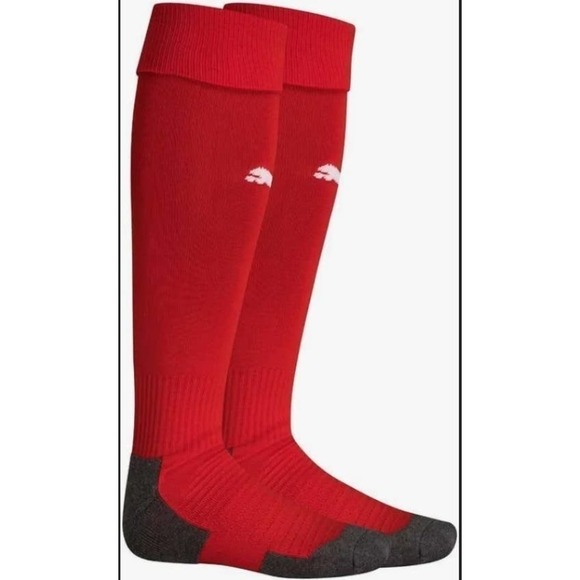 Puma Team Liga Red Knee High Socks Size US 3.5-6 - Picture 4 of 9